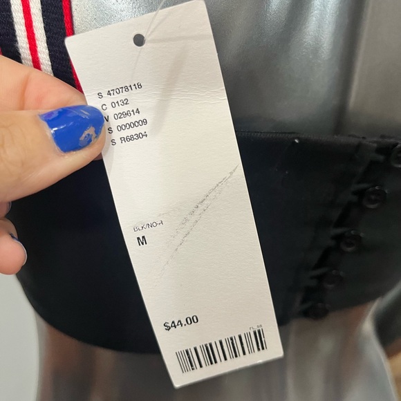 NWT Urban Outfitters Red/Black Cropped Stretchy Wide Ribbon Strap Tank Top - Picture 7 of 10